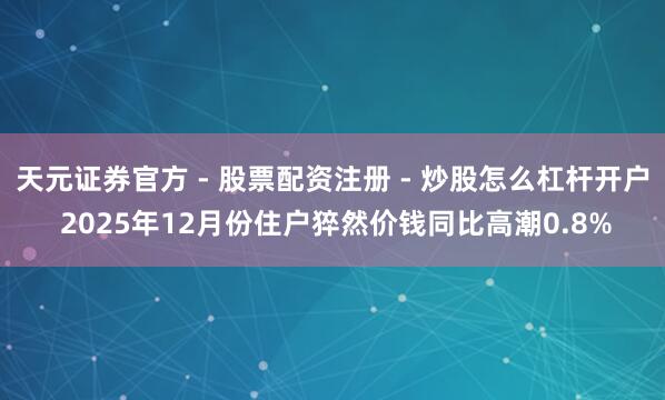 天元证券官方 - 股票配资注册 - 炒股怎么杠杆开户 2025年12月份住户猝然价钱同比高潮0.8%